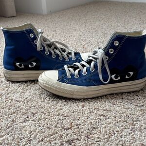 Converse Comme des Garson blue high tops